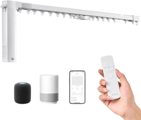 VEVOR Smart Electric Curtain Track, 71-118 inch Adjustable Length, Motorized Rod with Remote, Ceiling and Wall Mount, Automated Curtain Track System Compatible with Alexa, Google Home, App Control