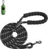 VEVOR Rope Dog Leash, 6ft Heavy Duty Dog Leash with Comfortable Padded Handle, Strong Nylon Thick Leash with Reflective Threads, Dog walking and Training Leash, for Medium Large Dogs (1/2 in, Black)