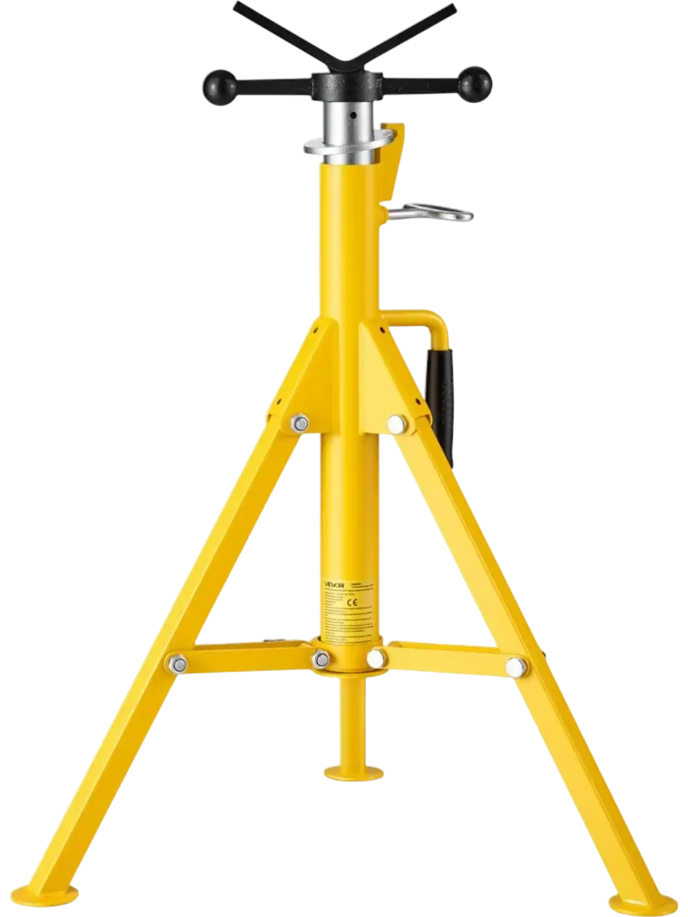VEVOR V-Head Pipe Stand for 1/8–12 in Pipes, Heavy-Duty 2500LBS Capacity, Adjustable Height 28" - 52", Portable Folding Support Stand for Welding, Cutting & Versatile Piping Projects