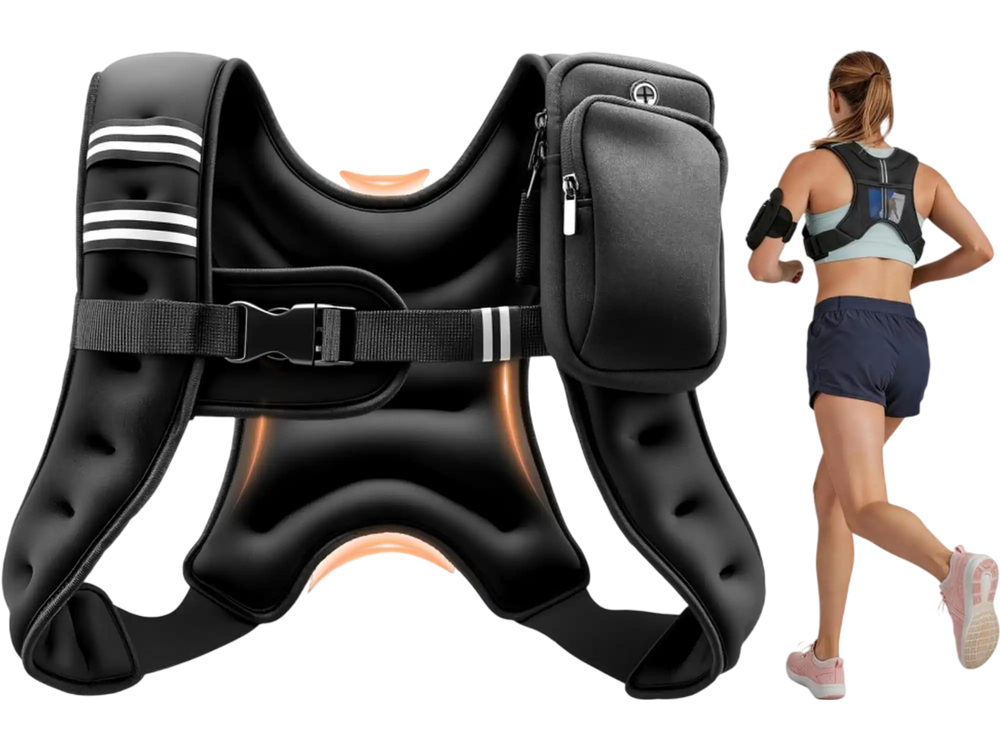 VEVOR Weighted Vest, 6 lbs Body Weight Vest for Men Women, with Reflective Stripe, Adjustable Buckle, Workout Equipment for Strength Training, Running, Jogging, Fitness, Muscle Building, Weight Loss