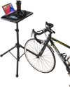 VEVOR Cycling Desk, Stationary Foldable Adjustable Bike Trainer & Treadmill Desk with Triangle Support, Non-Slip Multi-Slot Bike Trainer Fitness Desk with Handle Bar, Fit for Home Office Exercise