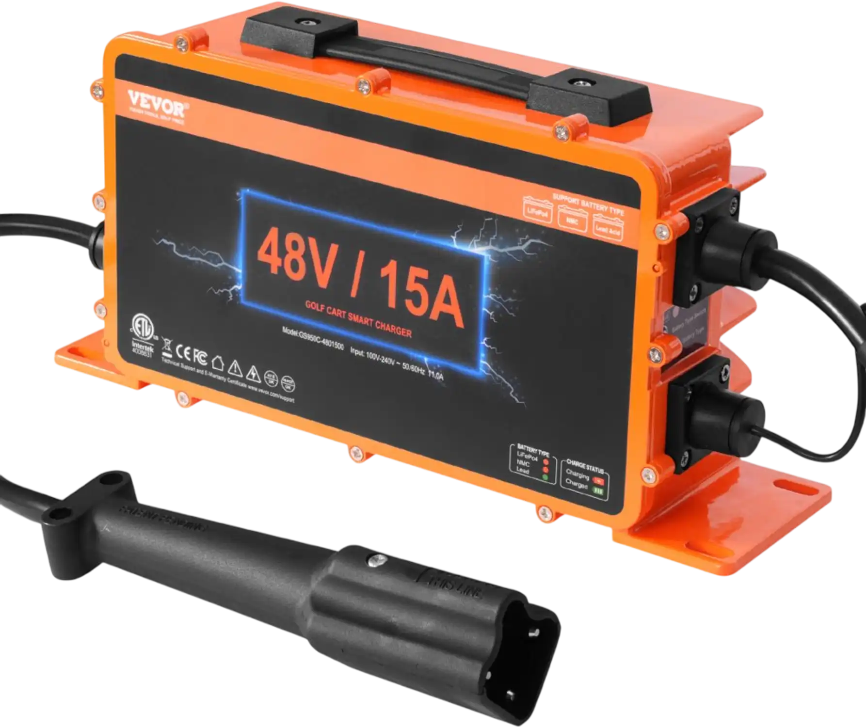 Vevor Golf Cart Battery Charger 48V 15A Smart Charger for Yamaha G29 New