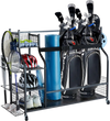 VEVOR Golf Storage Garage Organizer, 3 Golf Bag Stand Holder and Other Sports Equipment Storage Rack, Rolling Ball Cart on Wheels, Outdoor Sport Gear and Toy Storage with Baskets & Hooks, Steel, Black