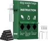 VEVOR Dog Poop Bag Dispenser with Hand Wash Bottle, Lockable Outdoor Dog Waste Bag Holder with 600 Waste Bags, Stake, Pole, Fence & Wall Mounted Dog Poop Bag Storage, Pet Waste Station for Porch, Lawn