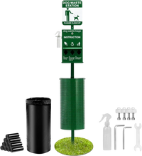 VEVOR Dog Waste Station with Hand Wash Bottle, Commercial Dog Poop Station, 11.5 Gallons Pet Waste Bin with 50 Can Liners, Bag Dispenser & 600 Waste Bags, Outdoor Dog Waste Disposal System for Backyard