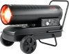 VEVOR Forced Air Kerosene Heater, 125000 BTU Diesel Torpedo Space Heater, for Garage, Warehouse, Workshop, Job Site, Construction, Flexible Move with Wheels & Thermostat Control, Carbon Steel, Black