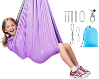 VEVOR Sensory Swing, Double-Layer Fabric Sensorys Hammock, Indoor & Outdoor Sensory Swing with 360° Swivel Hanger, O-Sling, Holds up to 300lbs, Adjustable Aerial Yoga, Ceiling Swings for Kids
