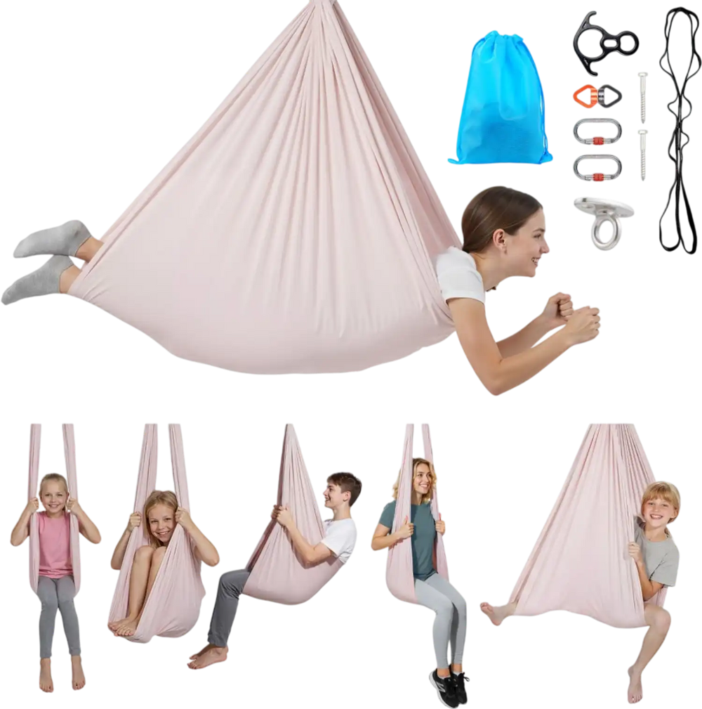 VEVOR Aerial Yoga Hammock, 300 lbs Load Aerial Silk, Yoga Swing with Nylon Fabric, PE Zipper Bag for Parent-Child Interaction, Strengthen Muscles & Improve Practice, Hammock and Swing Combo