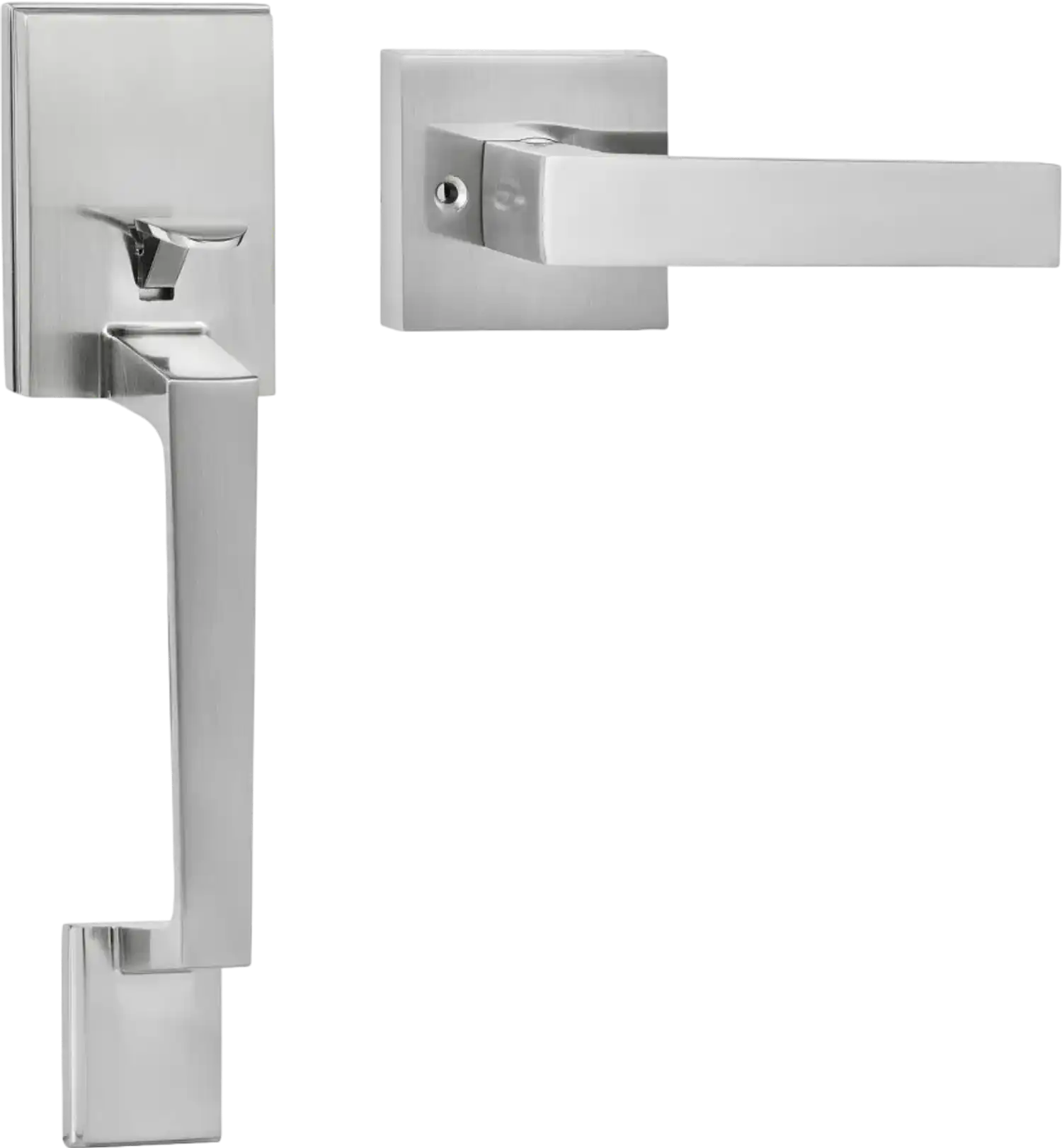 Vevor Front Door Handle Satin Nickel Square Handle Set with Lever No Lock New