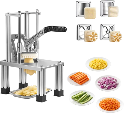 VEVOR French Fry Cutter, Commercial Vegetable Chopper with 4 Blades (1/4