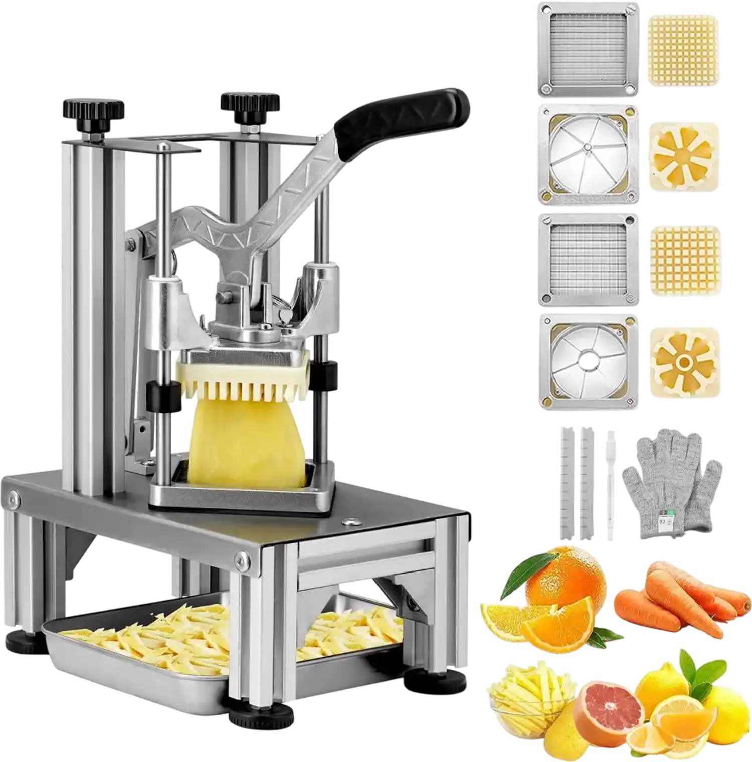 Vevor French Fry Cutter Commercial Vegetable Chopper with 4 Blades New