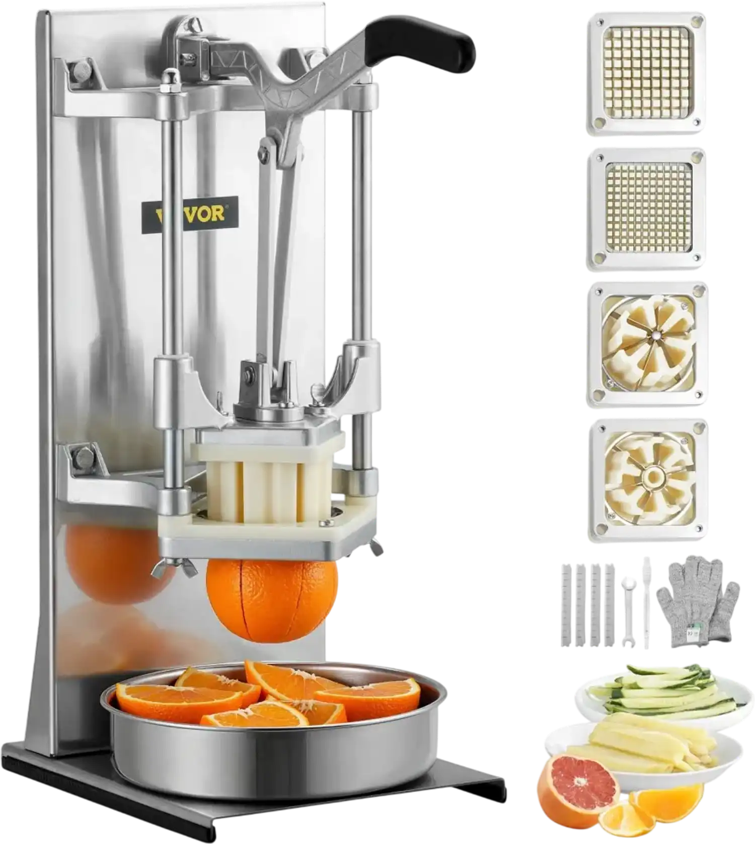 Vevor French Fry Cutter Commercial Vegetable Dicer with 4 Blades New
