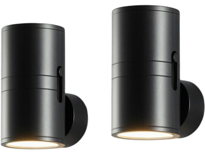 VEVOR LED Night Lights, 0-60LM Adjustable Brightness, Modern Night Lights Plug into Wall, Dusk to Dawn Sensor, 3000K Soft Warm White for Hallway Bathroom Stairway Bedroom, Black, 2 Pack