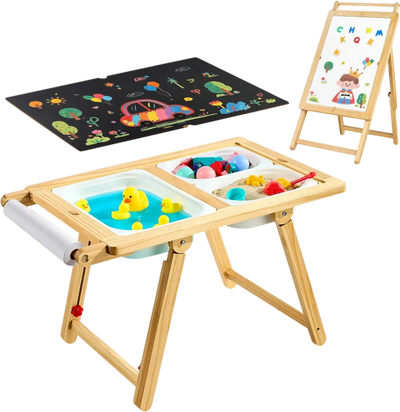 Vevor Sensory Table Wooden Kids Activity Table and Art Easel New