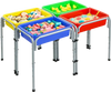 VEVOR Sensory Table for Toddlers, Kids 4-Station Sand and Water Adjustable Play Table with Detachable Storage Bins and Non-Slip Feet, Carbon Steel Frame, Rounded Corners, for Boys and Girls Exploring