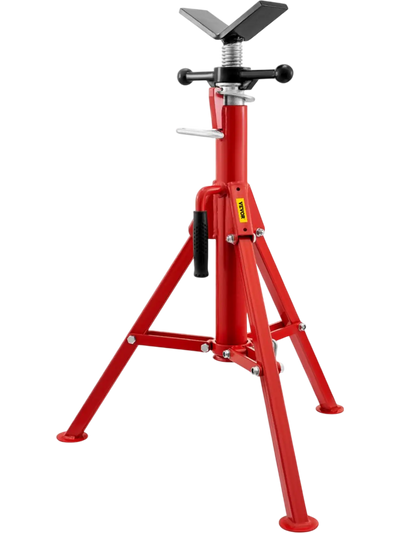 VEVOR V Head Pipe Stand 1/8-12 inch Capacity, Adjustable Height 28-52 inch, Pipe Jack Stands 2500 lbs Load Capacity, Portable Folding Pipe Stands, Carbon Steel Body More Durable