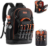 VEVOR Tool Backpack, 65 Pockets, Heavy-duty Tools Storage Organizer Work Bags with Laptop Compartment & Molded Base, Electrician Jobsite Backpack for Electrician, Repairman, and HVAC Techs