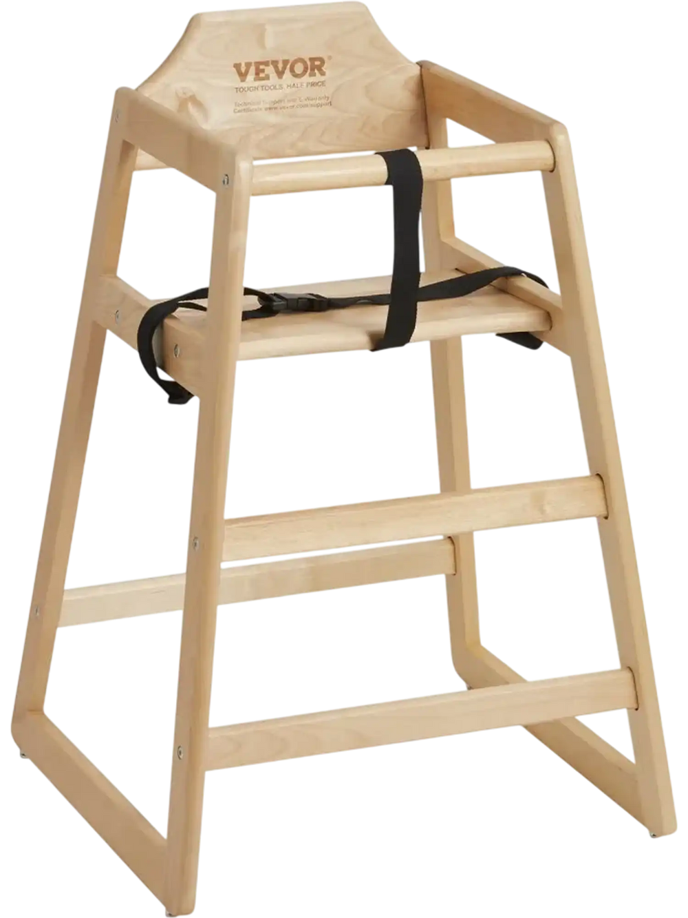 VEVOR Wooden High Chair for Babies & Toddlers, Double Solid Wood Feeding Chair, Eat & Grow Portable High Chair, Easy to Clean Baby Booster Seat, Compact Toddler Chair, Natural