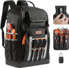 VEVOR Tool Backpack, 56 Pockets, Heavy-duty Tools Storage Organizer Bags with Molded Base, Electrician Jobsite Backpack for Construction Jobsite, Electrician, Industrial, Repairman, and HVAC Techs