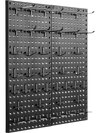 VEVOR Metal Pegboard Panels, 24" x 12" Pegboard, 2 Panels, Heavy Duty Peg Board Wall Organizer with Accessories, for Living Room Garage Tool Storage Office Organization Craft Room Kitchen Home, Black