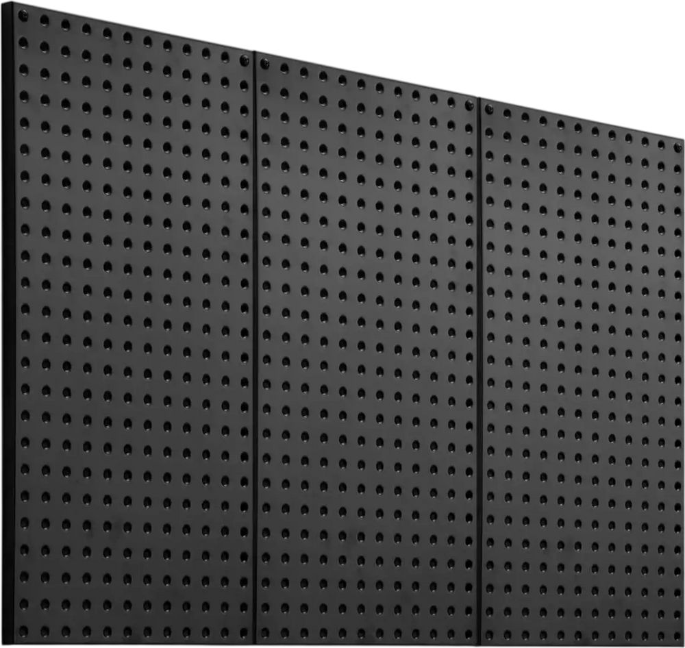 VEVOR Metal Pegboard Panels, 24" x 12" Pegboard, 3 Panels, Heavy Duty Steel Peg Board Wall Organizer, for Living Room Garage Tool Storage Workbench Office Organization Craft Room Kitchen Home, Black