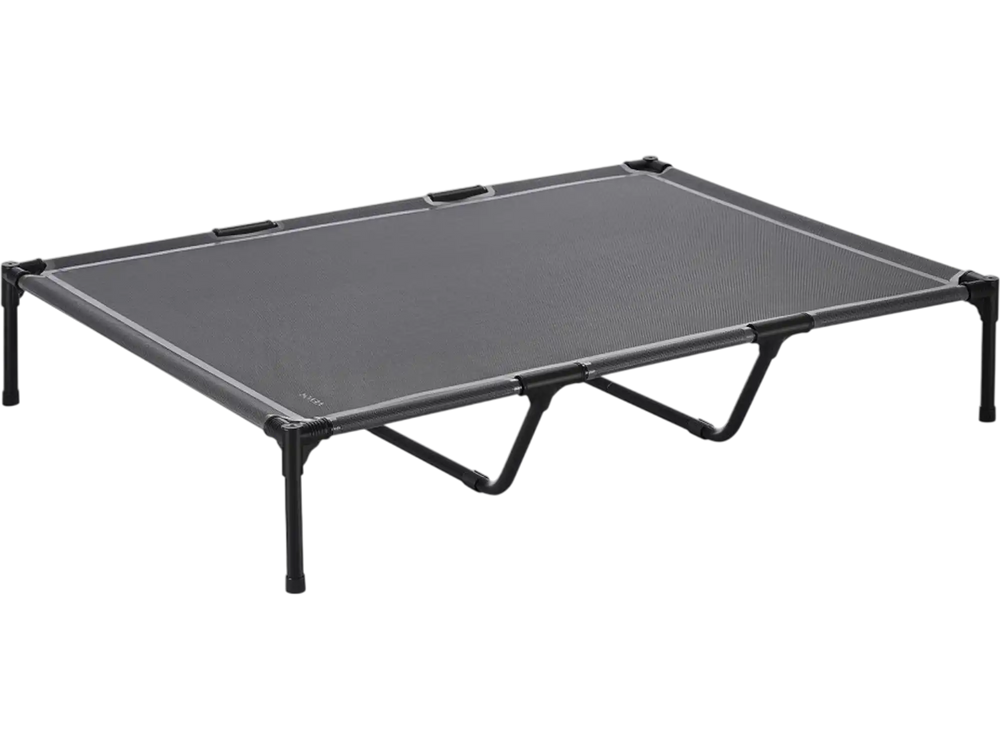 VEVOR Elevated Dog Bed for Large Dogs, Portable Raised Dog Cot with Steel Metal Frame and Breathable Teslin Mesh, Indoor & Outdoor Pet Cooling Raised Hammock Bed, XL, Gray