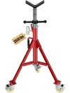 VEVOR Pipe Stand, V Head Pipe Jack Stand Adjustable Height 20-37 Inch, 2500LBS Pipe Jack Stands with Casters, Folding Portable Pipe Stands for 1/8 to 12 Inch Pipe Supporting