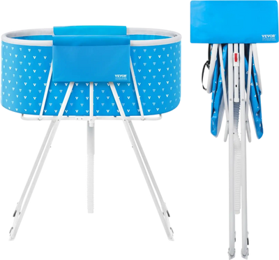 Vevor Dog Bathtub Portable Elevated Foldable Pet Bathing Station Light Blue New