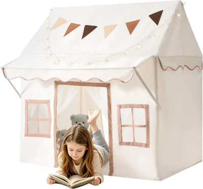 Vevor Play Tent 2-in-1 Kids Toddler Tent with Padded Mat Beige New