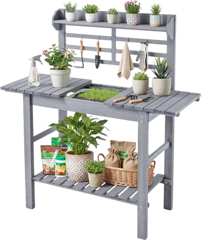 Vevor Potting Bench Outdoor Gardening Workstation with Sink 37-55