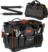 VEVOR Tool Bag, 16.1 Inch, 33-Pocket Portable Large Tool Box Organizer Storage, Toolbox with Water-Resistant Base, Zipper, Adjustable Shoulder Strap Toolbag, for Men Women Dad Husband Fathers Day