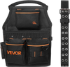 VEVOR Tool Pouch with Belt, 14 Pockets Professional Tool Belt Pouch for Men, Heavy Duty Detachable Adjustable Utility Work Bag for Electrician, Carpenter, Construction, Adjusts Waist 32 to 50 Inches