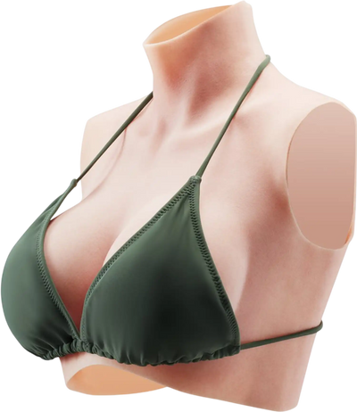 Vevor Breastplate Realistic C-Cup High Neck Silicone Breast Forms Ivory New