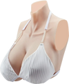 VEVOR Silicone Breastplate, H-Cup High Neckline Fake Breasts for Crossdressers, Realistic Silicone-Filled Fake Boobs Breast Forms for Transgender Cosplay Drag Queen, Ivory