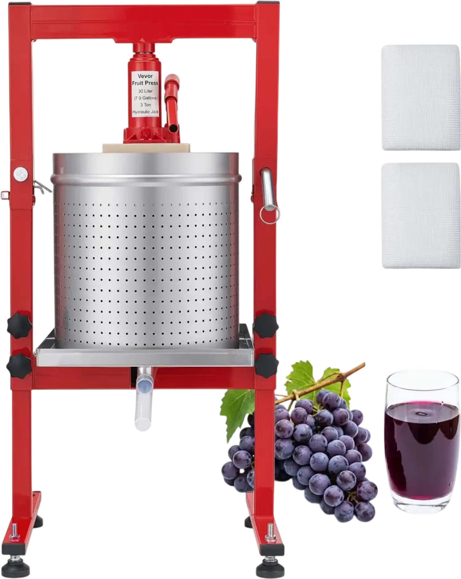 Vevor Fruit Wine Press 7.93 Gal 30 L Stainless Steel Hydraulic Manual Juice Maker New