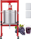 VEVOR Hydraulic Fruit Wine Press, 7.93Gal/30L, Stainless Steel Heavy Duty Manual Juice Maker, Cider Apple Grape Vegetable Crusher, Cheese/Tincture/Herbal Press, with 2 Filter Bags, for Kitchen Home