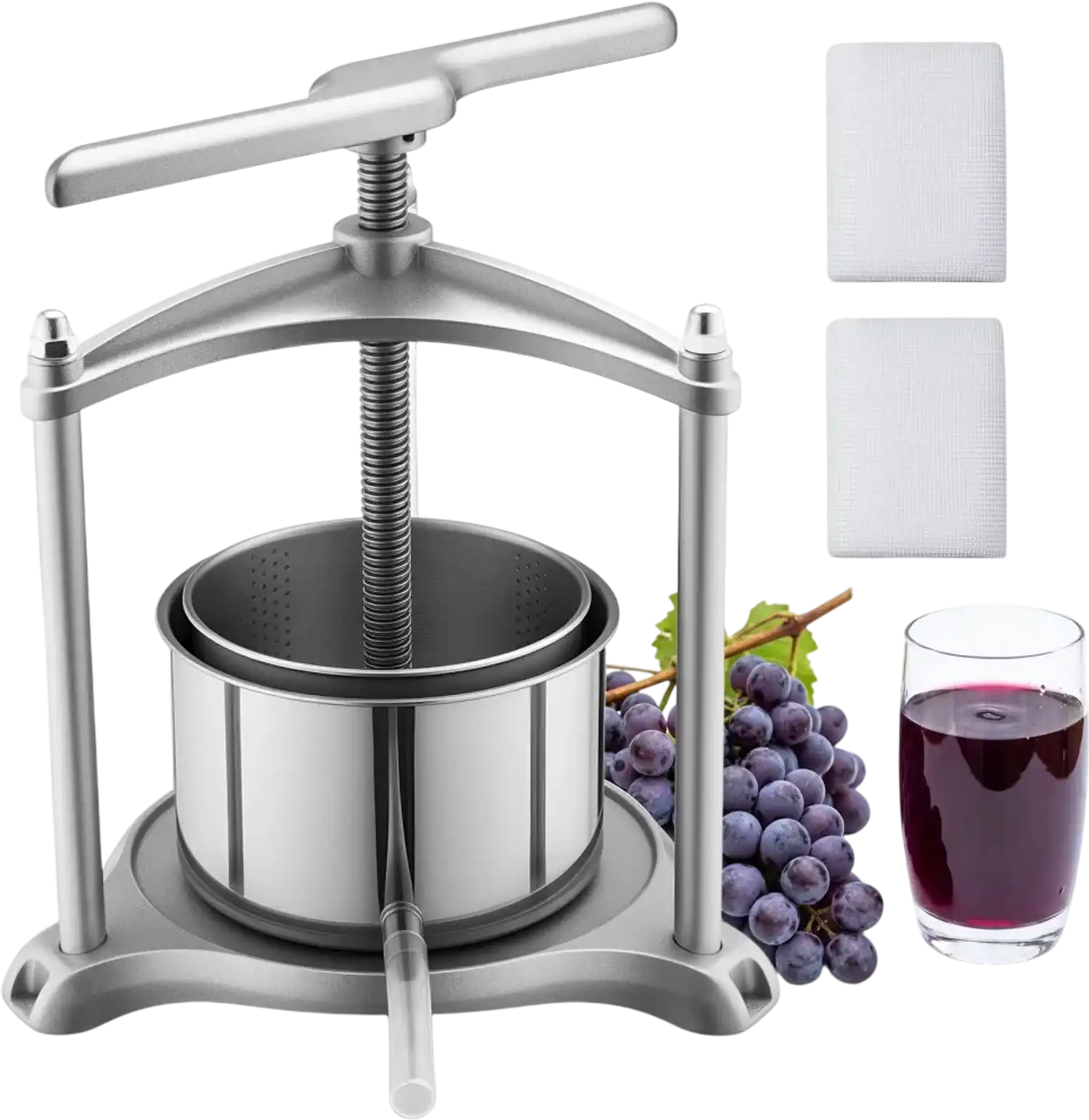 Vevor Fruit Wine Press Stainless Steel Manual Juice Maker 0.8 Gal 3 L New