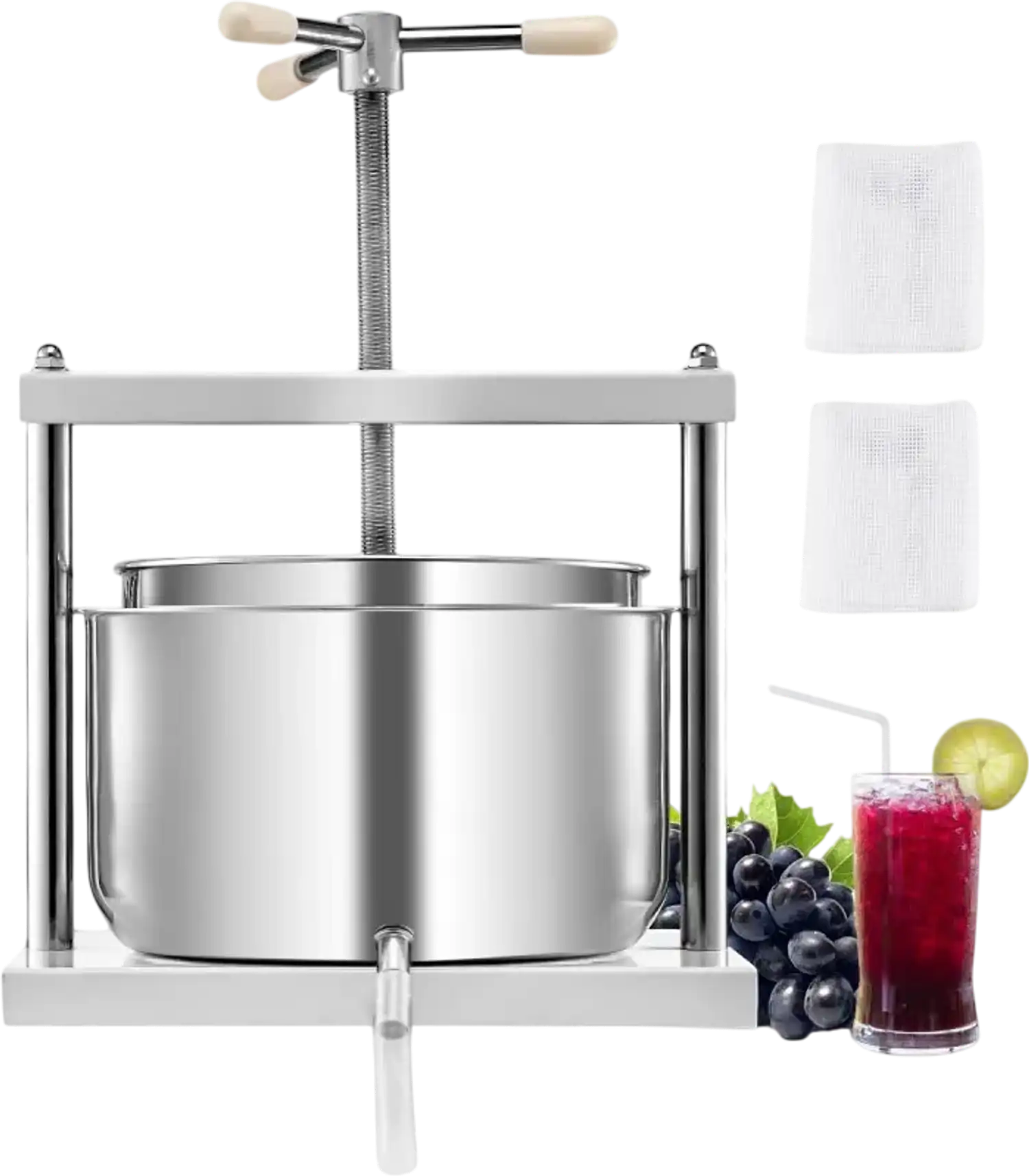 Vevor Fruit Wine Press 12L Stainless Steel Manual Juice Maker New