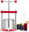 VEVOR 0.44 Gal/1.65L Fruit Wine Press, 2 Stainless Steel Barrels, Manual Juice Maker, Cider Apple Grape Tincture Honey Olive Oil Making Press with T-Handle for Outdoor Kitchen Home