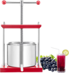 VEVOR 1.6 Gal/6L Fruit Wine Press, 2 Stainless Steel Barrels, Manual Juice Maker, Cider Apple Grape Tincture Honey Olive Oil Making Press with T-Handle for Outdoor Kitchen Home