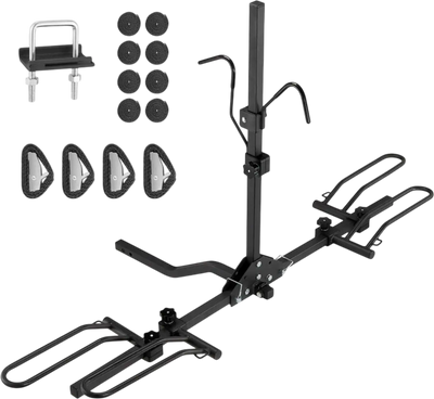 VEVOR Hitch Mount Bike Rack, 2-Bike Platform Style, 80 LBS Max Capacity Bike Rack Hitch for 1.25-/2-inch Receiver, Titling and Folding Bike Carrier with Tires up to 2.4