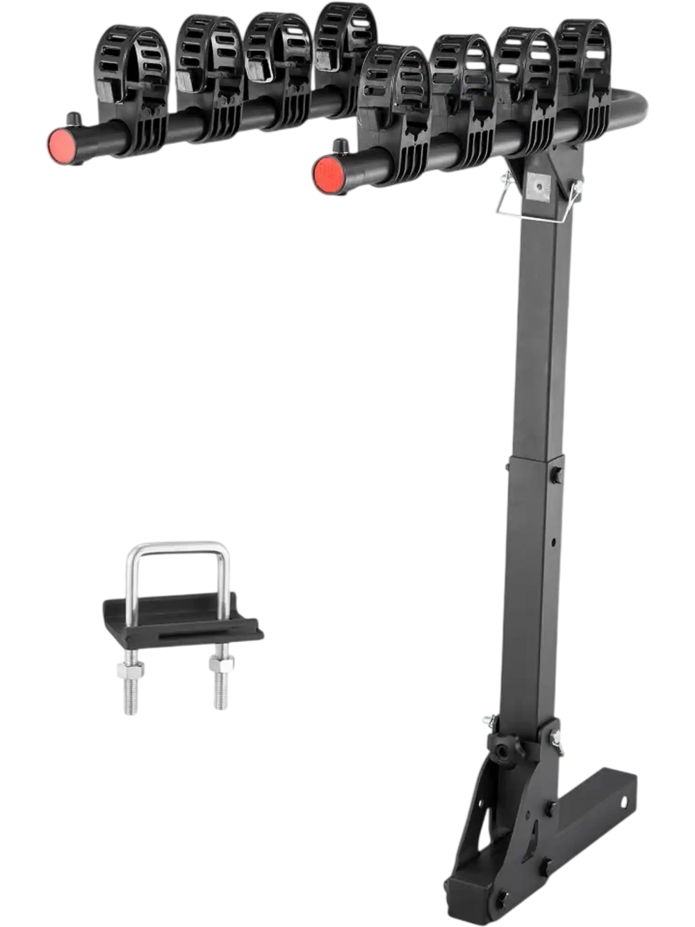 VEVOR Hitch Mount Bike Rack, 4-Bike Carrier Rack, 150 LBS Capacity Bike Rack Hitch for 2-inch Receiver, Titling and Folding Bike Carrier with No-Wobble U Bolt and Strap, for Car, SUV, Truck, RV