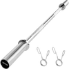 VEVOR 4FT Barbell Bar, Fits 2-Inch Weight Plates, Chrome Plated Barbell Bar with Knurled Grip for Strength Training, Weightlifting, Squat, Deadlift, Bench Press, Curl, Overhead Press, 500lbs Capacity