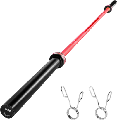 VEVOR 7FT Barbell Bar, Fits 2-Inch Weight Plates, Barbell Bar with Knurled Grip for Strength Training, Weightlifting, Squat, Deadlift, Bench Press, Curl, Overhead Press, 1000lbs/453kg Capacity