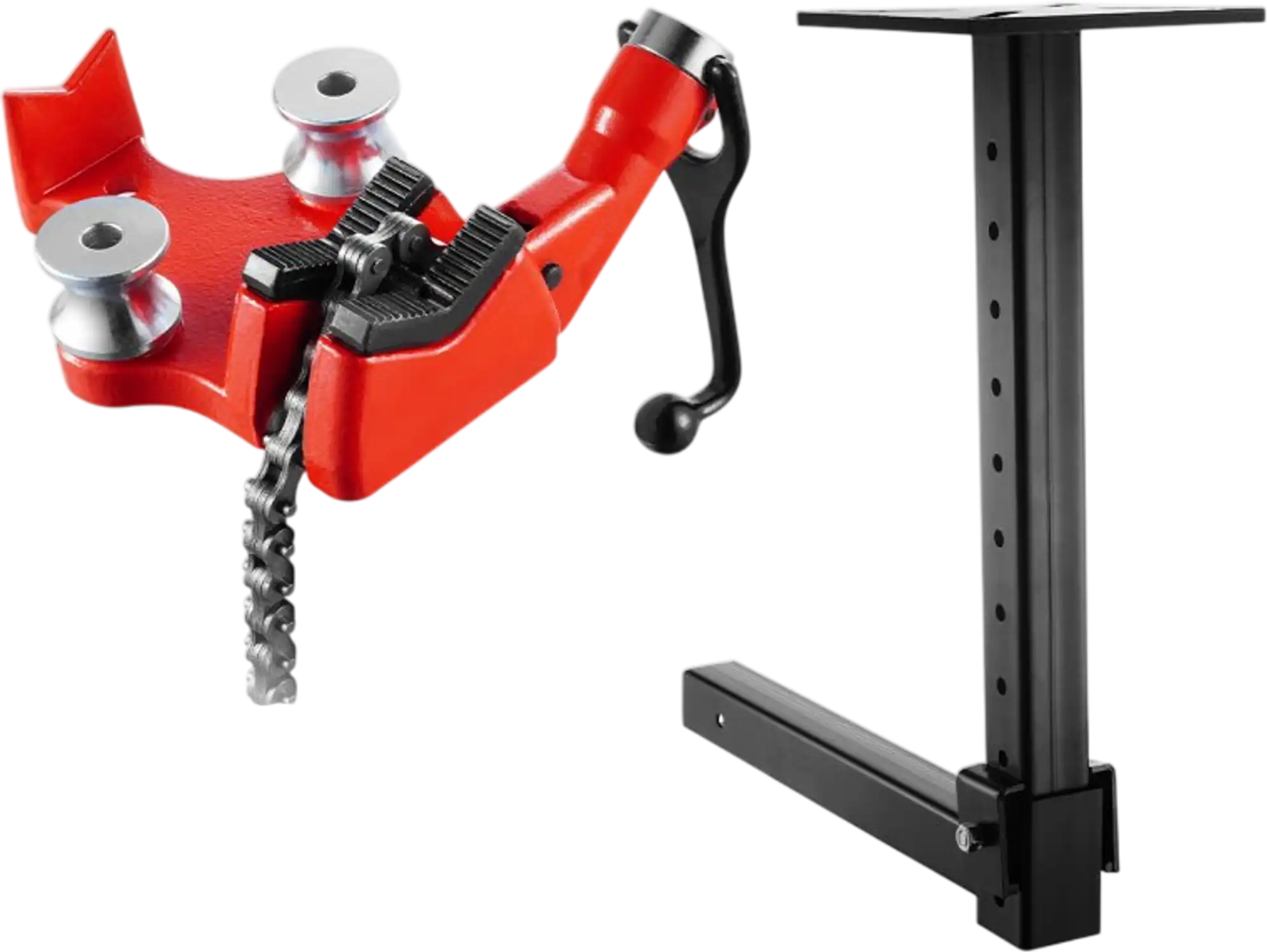 Vevor Pipe Vise Heavy-Duty Bench Chain with Hitch Mount Holder 1/8