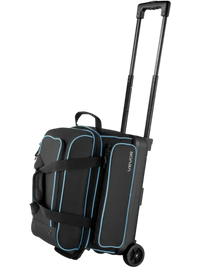 VEVOR Bowling Ball Bag, 2 Ball Double Roller Bowling Bag with Wheels, Featuring a Separate Compartment for Shoes (Up To US Size 16) & Oversized Accessory Pocket, Retractable Handle Extends to 41.32 in