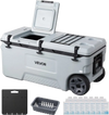 VEVOR Hard Cooler, 106QT Portable Rolling Cooler with Wheels, Leak-Resistant Coolbox Keeps Contents Cool for 48 Hours, Ice Retention Insulated Chests, Ultra-Light for Outdoor Picnics, Grill, Camping