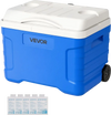 VEVOR Hard Cooler, 21QT Portable Rolling Cooler with Wheels, Leak-Resistant Coolbox Keeps Contents Cool for 48 Hours, Ice Retention Insulated Chests, Ultra-Light for Outdoor Picnics, Grill, Camping