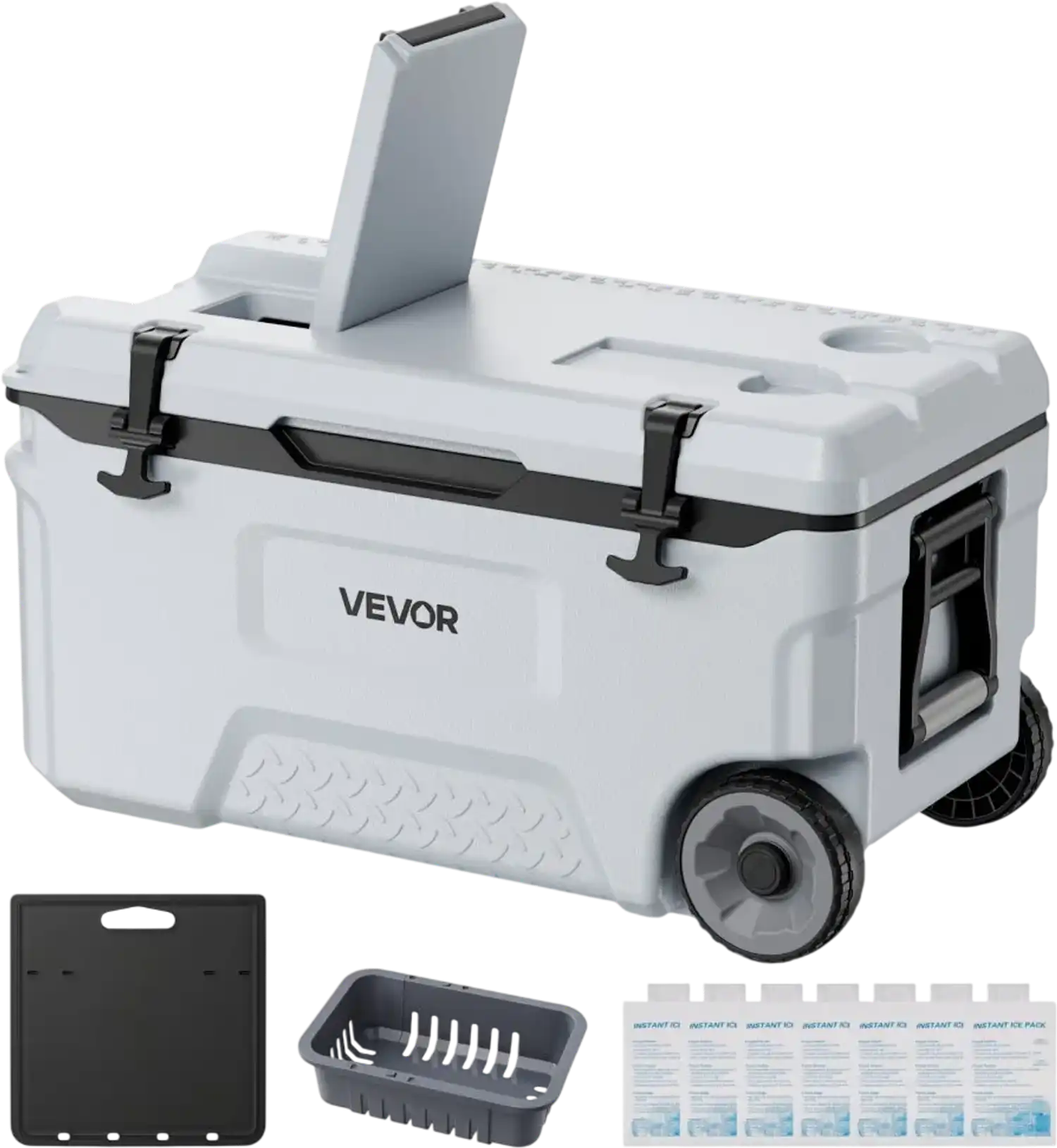 Vevor Cooler 52 QT Portable Rolling Hard Cooler with Wheels New