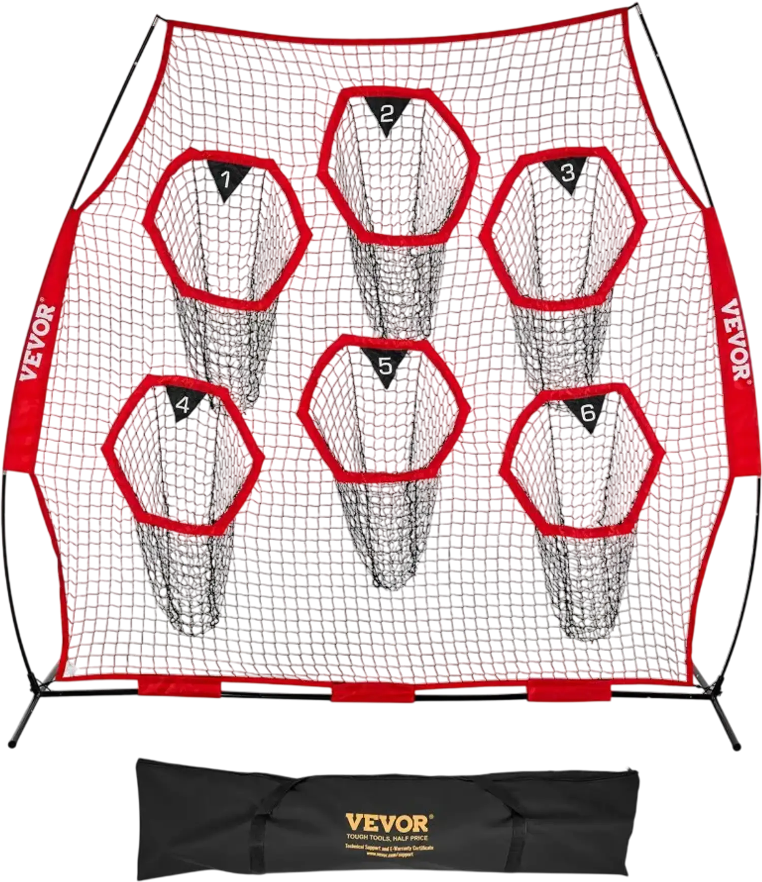 Vevor Football Throwing Net 8' x 8' QB Training Target Practice Net Red New